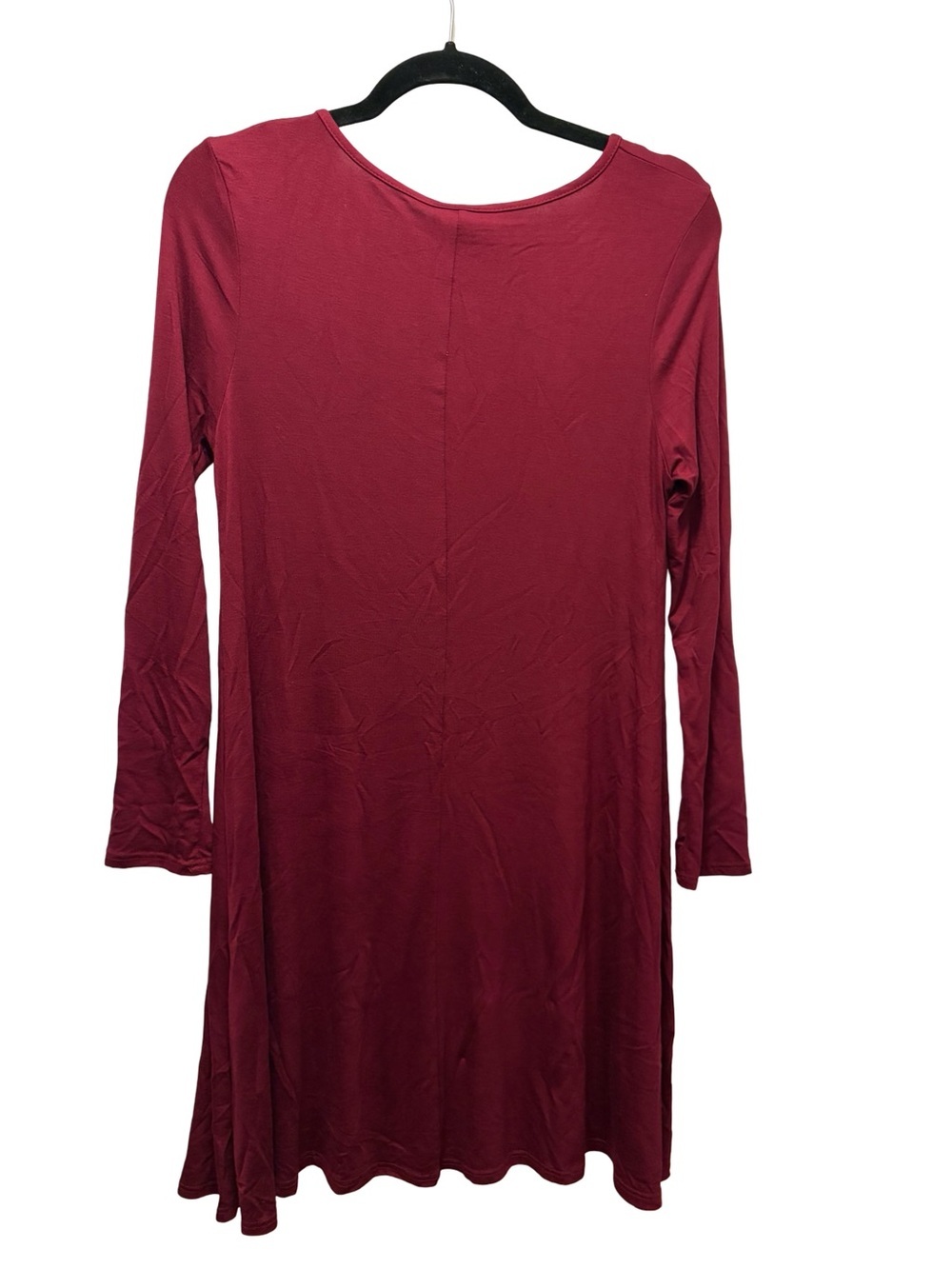TMG New York Wine Burgundy Long Sleeve Knit Dress L Scoop Neck - Picture 2 of 5